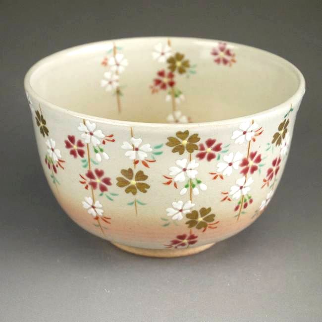 陶あん京焼清水焼 伝統工芸色絵付け 茶道具抹茶碗 桜絵付 【公式通販】