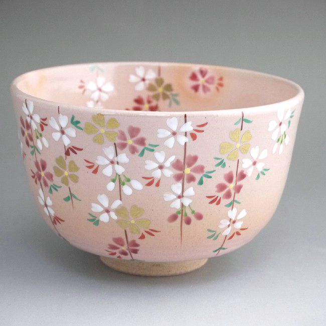 陶あん京焼清水焼 伝統工芸色絵付け 茶道具抹茶碗 桜絵付 【公式通販】