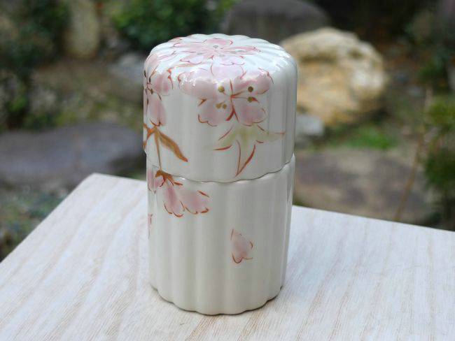 京焼 清水焼 楊枝入れ　桜絵