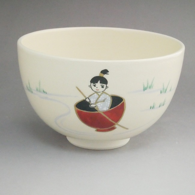 京焼 清水焼 小茶碗　日本昔話　一寸法師