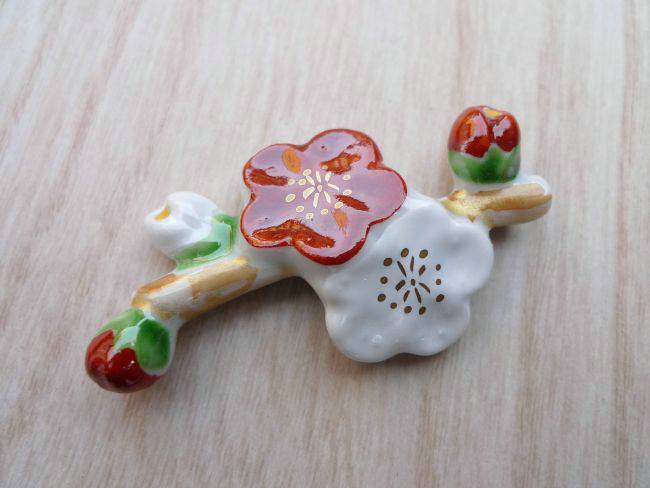 京焼 清水焼 箸置 梅の園 HFQ030 ｜京焼 清水焼 芳山 箸置 5個セット 梅の園 hfq030｜箸置き