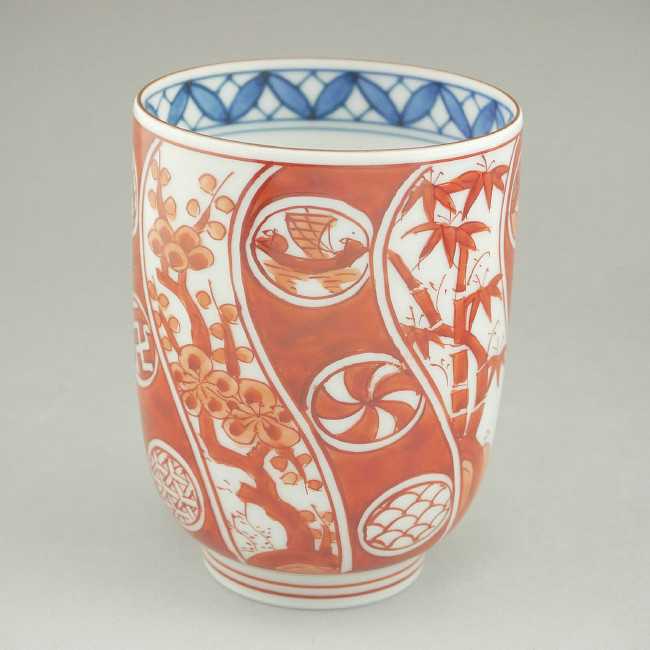 楽天市場】京焼 清水焼 染付赤立古紋湯呑 壹陶 小 : 京焼清水焼専門店