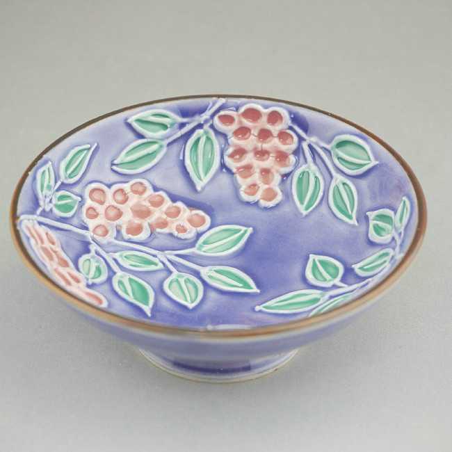 京焼秋草金彩絵3客　　　嘉豊作　　新品未使用　　横幅26.5センチ 楽天市場】京焼 清水焼 交趾花だより紫陽花盃 昇峰 : 京焼清水焼専門店