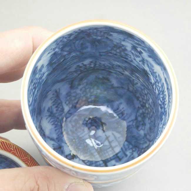 京焼 清水焼 染錦松竹梅蓋付湯呑 京泉 コーヒー・お茶用品