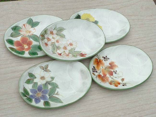 楽天市場】京焼 清水焼 花結晶銘々皿揃え 陶あん : 京焼清水焼専門店
