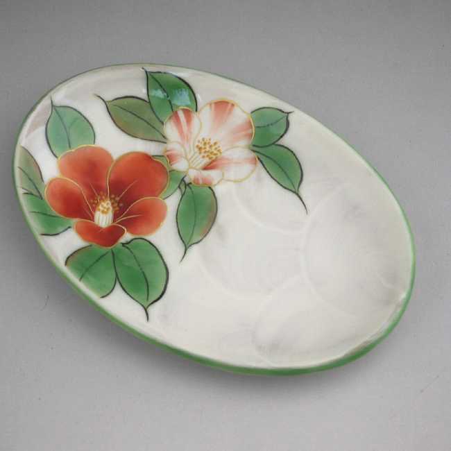 楽天市場】京焼 清水焼 白掛五草花楕円皿 紅葉単品 : 京焼清水焼専門店