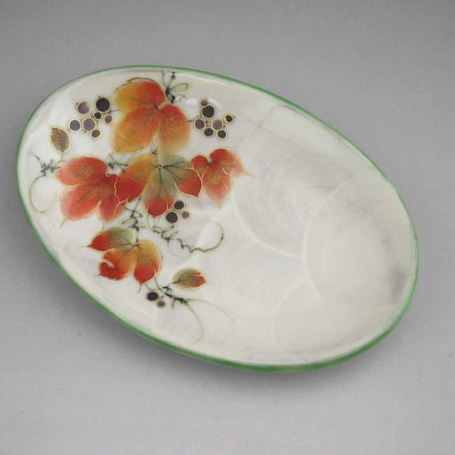 楽天市場】京焼 清水焼 白掛五草花楕円皿 紅葉単品 : 京焼清水焼専門店