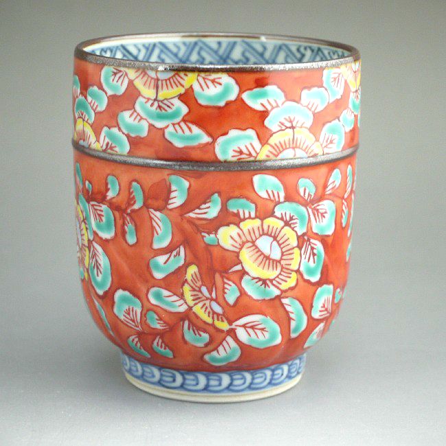 楽天市場】京焼 清水焼 染付赤立古紋湯呑 壹陶 小 : 京焼清水焼専門店