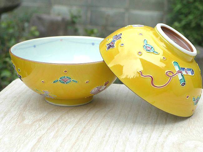 清水燒 京焼　大鉢 お碗　黄交趾 鳳凰， 清水燒 京焼大鉢 お碗黄交趾 鳳凰，