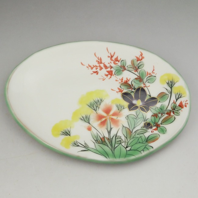 楽天市場】京焼 清水焼 白掛五草花楕円皿 紅葉単品 : 京焼清水焼専門店