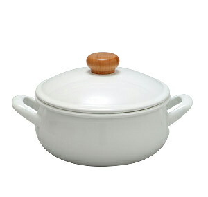野田琺瑯 ポーチカ キャセロール 20cm 日本製 国産品 両手鍋 琺瑯鍋 ホーロー鍋 ほうろう 白 ホワイト 可愛い おしゃれ IH対応 直火対応 2.6L 3〜4人用 湯沸かし 味噌汁 スープ 煮物 カレー シチュー 御祝 出産祝い ギフト プレゼント 箱付き SSK01