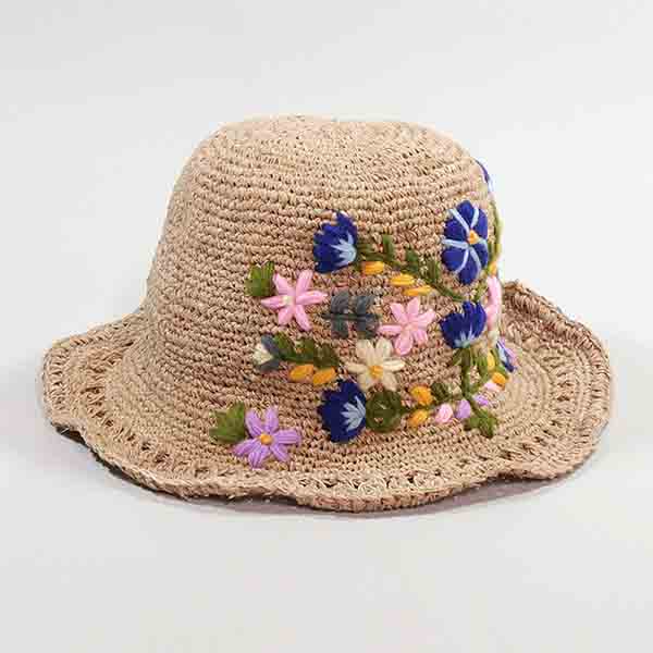 【CA4LA　カシラ】MARRAKECH-H（BEG）/ 刺繍入りヘンプコットンハット　エスニックテイスト　フェス　アウトドア　天然素材　イヤー入りでアレンジ自在｜CREVASSE クルバス