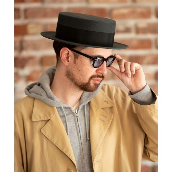 【Mighty Shine　マイティシャイン】WOOL KANKAN（GREY）/ ユニセックス　フェルトカンカン帽