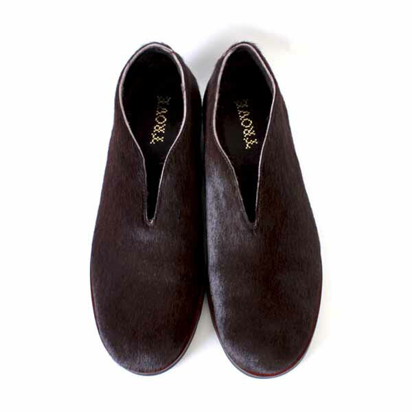 TROVE トローブ COWFUR BOOTS(BROWN) ハラコチャッカーブーツ