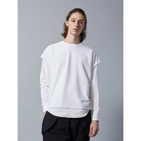 TROVE トローブ / LAYERED LONG SLEEVE (WHT) 吸水速乾 アクティブカットソー