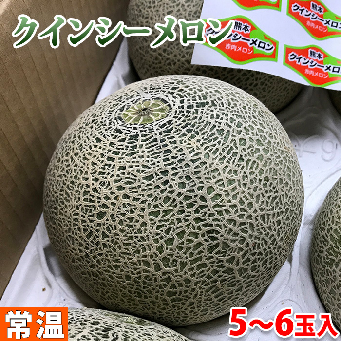 熊本県産 クインシーメロン 赤肉メロン L 2lサイズ 5 6玉入 約4kg 箱 割引購入