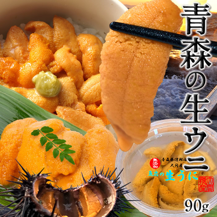 うに 塩水漬 国産極上 パック 生うに 90g［新物］漁師の生ウニ 塩水漬け 青森県 津軽海峡 大間 旬キタムラサキウニ 予約販売 旬 雲丹［父の日 お中元ギフト］
