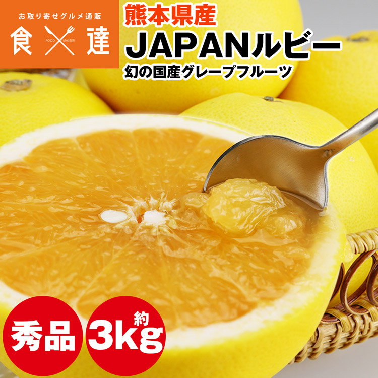 グレープフルーツ 国産 超希少 JAPANルビー 約3kg 秀品 贈答用 ギフト 熊本県産 柑橘 冷蔵便 同梱不可 指定日不可