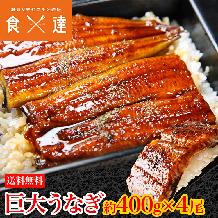 うなぎ 蒲焼き 鰻 約1.6kg 約400g前後×4尾 4本 特大 巨大 ウナギ かば焼き タレ 冷凍便 ギフト お取り寄せ 最低価格の