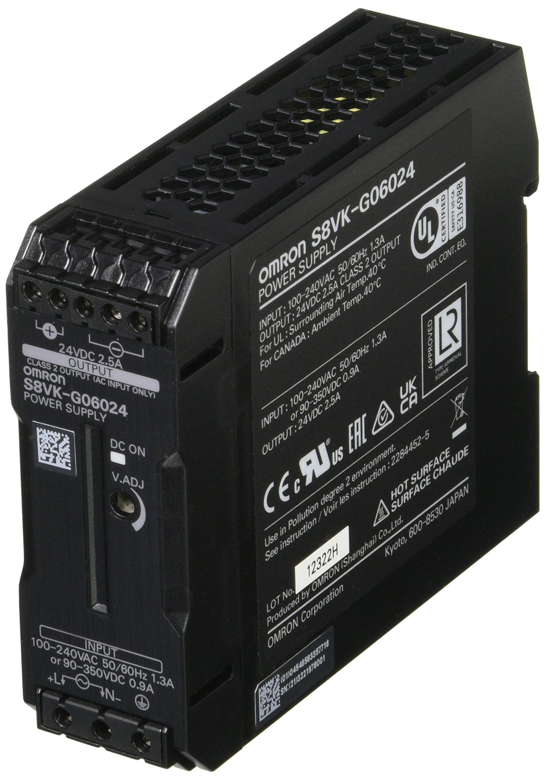 オムロン(Omron) スイッチング・パワーサプライ 単相 60W AC100-240入力/DC90-350入力 24V2.5A出力 (正式製品