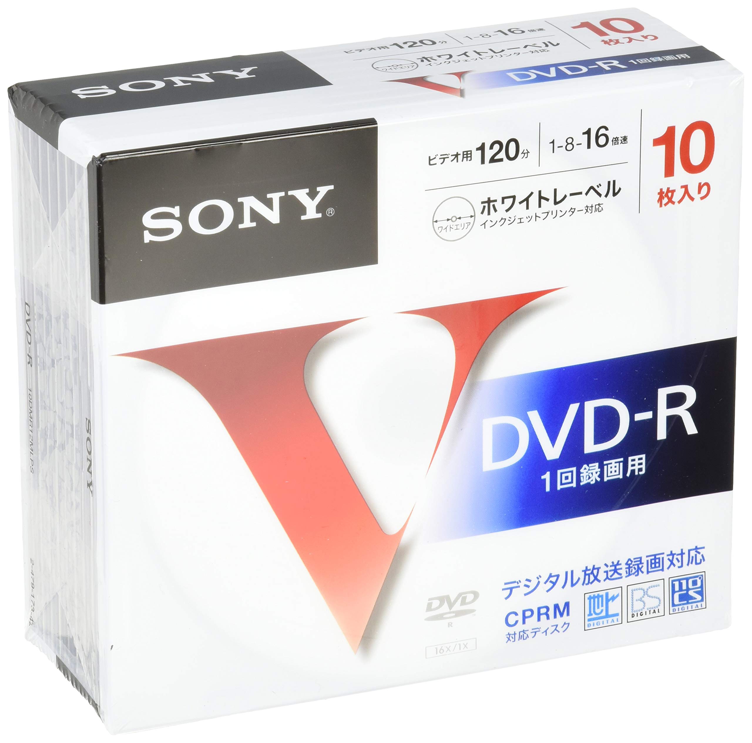 【楽天市場】SONY 録画用DVD-R CPRM対応 120分 16倍速 10枚パック 10DMR12MLPS：ショウマーケット
