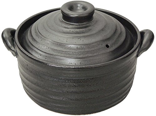 錫木 萬古焼 IH用・直火相応う ごはん鍋 2合 黒 9006-6022
