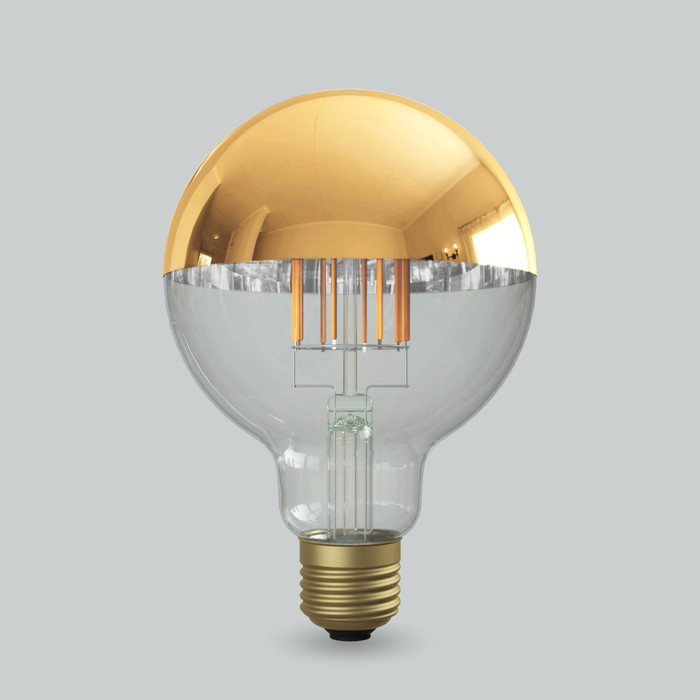 LDF35D ビートソニック LED電球 Tミラー電球タイプ ボール電球タイプ 50W形相当 暖系電球色 調光器対応 口金E26 Siphon ボール95 Tミラー ゴールド