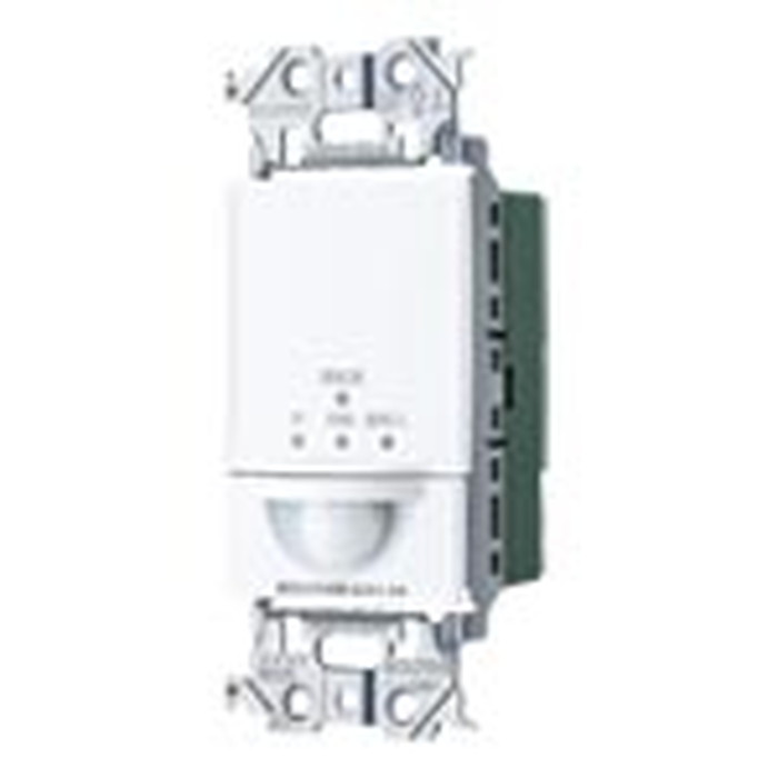 WTA13749W パナソニック アドバンスシリーズ 壁取付 熱線センサ付自動スイッチ 適合LED専用1.2A 換気扇連動用 ほんのり点灯モード対応形 検知後連続点灯時間約10秒～30分可変形 消灯お知らせ機能 明るさセンサ付 マットホワイト