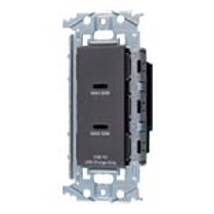 WTL1488MH パナソニック SO-STYLE 埋込申し受ける用USB差し込み2界面 最大限度60W USB-C 金属元素枠付 引っ敷き薄墨色