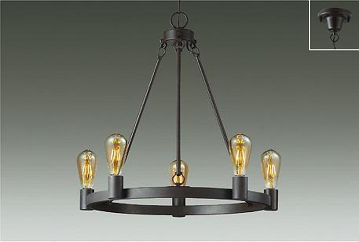 DCH42501YG 大光電機 シャンデリア 白熱灯器具60W×5灯相当 キャンドル色 調光可能 DCH-42501YG