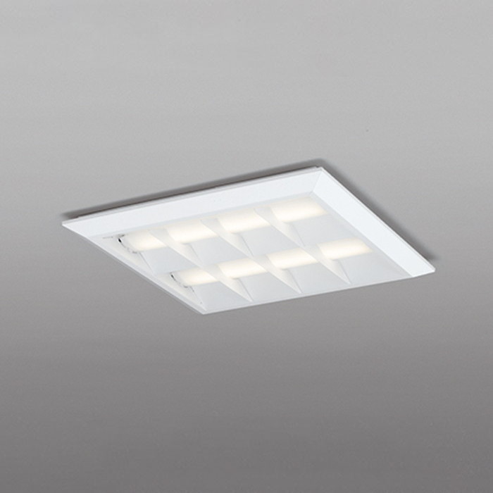 XL501055P2D オーデリック ベースライト スクエアタイプ ルーバー付 埋込穴□450 FHP45W×4灯相当 温白色 3500K PWM調光可能 直付・埋込兼用タイプ