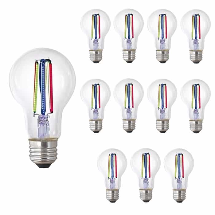 LDA6RAINBOWTM 日本の首都金属元素 LED白熱電球 虹霓照明ランプ 40W好いかげんに 口金E26 12個書き割り LDA6RAINBOW-TM