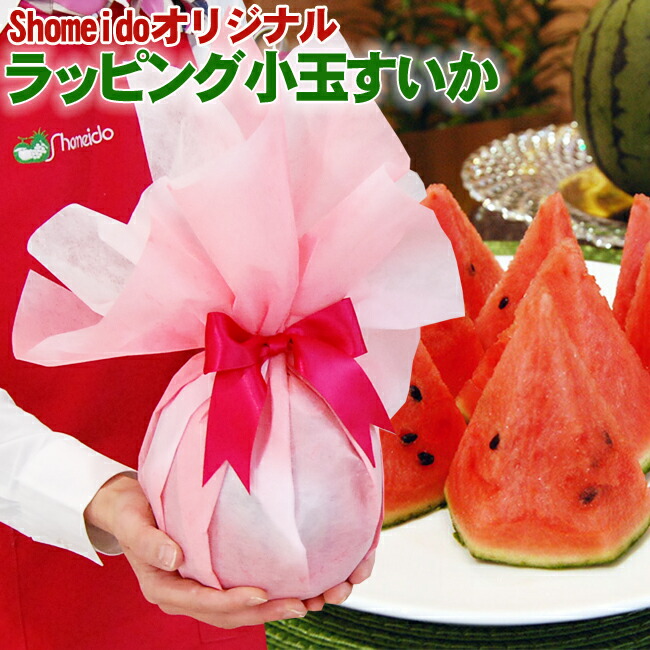 ラッピング小玉すいか スイカ すいか 国産 数量限定 メッセージカード フルーツ 可愛い かわいい 綺麗 きれい リボン ラッピング 果物 クール便
