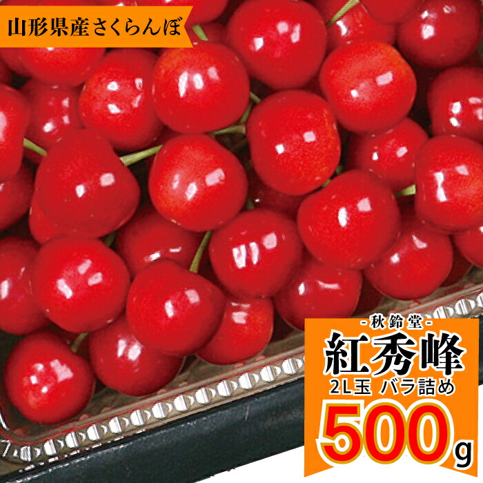 5/20はポイント5倍！【予約販売限定】秋鈴堂「紅秀峰（500g/バラ詰め）」(露地栽培)　【2025年7月上旬～発送予定】　山形県寒河江産　さくらんぼ　2L玉バラ詰め　7月上旬発送　産地直送　お中元　ギフト　一部送料無料
