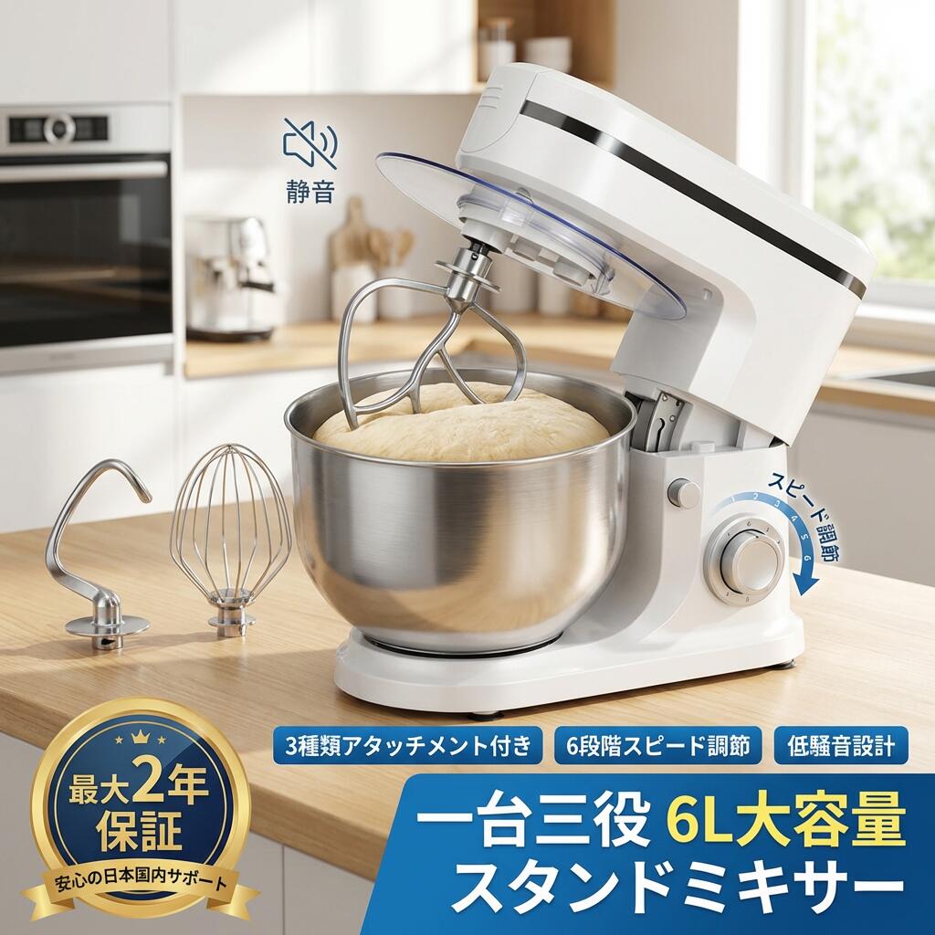 【一台三役】照明ランプミキサー 御役目用 卓上型 6座標軸す早さ合わせる 3類概念差し押さえ付き添い人 低騒々しい音 大電気容量 6L 身寄り用 御役目用 こねる 混ぜ