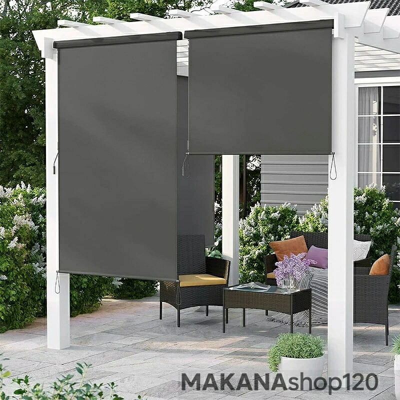 【2025新登場】ロールスクリーン 屋外シェード 日よけ 幅100/150/200/250/300cm 高さ180/250cm 耐水 遮熱 UVカット 取付簡単 ベランダ用、ベランダ、裏庭、ポーチ、パビリオン|湘南くらしプラス