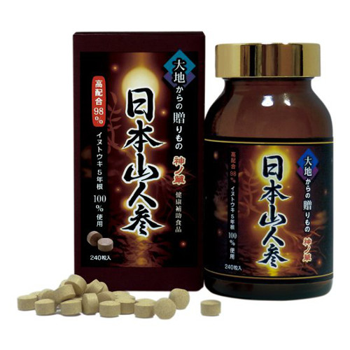 日本山人参（イヌトウキ） 5年根錠剤 300mg×240粒 【貨物輸送無料】 【とり止める不可】