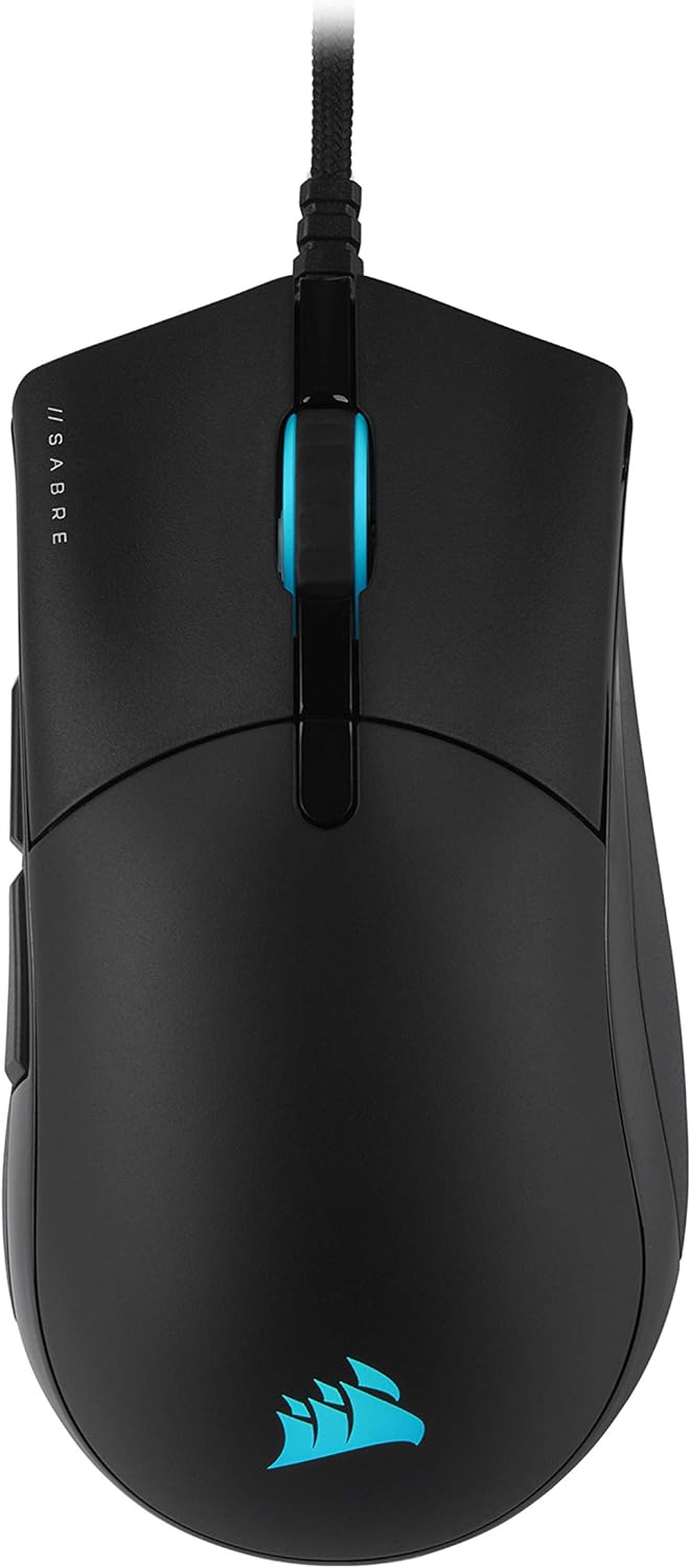 Corsair Sabre RGB PRO Championシリーズ FPS/MOBA ゲーミングマウス - eスポーツや競技プレイのための人間工学的形状 - 超軽量 74g - 柔軟なパラコードケーブル CH-9303111-AP