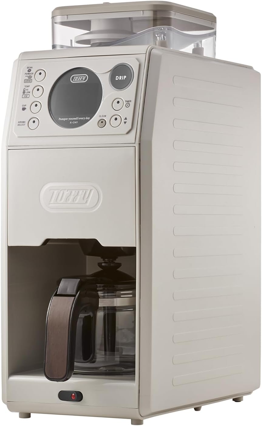 未使用品 コーヒーメーカー 全自動ミル付カスタムドリップ K-CM9-GE グレージュ トフィー Toffy 全自動で操作もカンタン EDランプが操作手順をエスコート｜SHOP24 17,612円