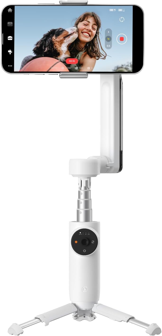 Insta360 Flow - 人工知能学積み上げるスマートフォン用ジンバル 安定器 自動小銃追いかけるスマホ用ジンバル 3 軸手ブレ手を加える 内蔵自撮り棒 \u0026 三脚架 持ちはこぶ \u0026 折りたたみ式 YouTube TikTok遊撃手映像 首脳会談白いこと Flow-01