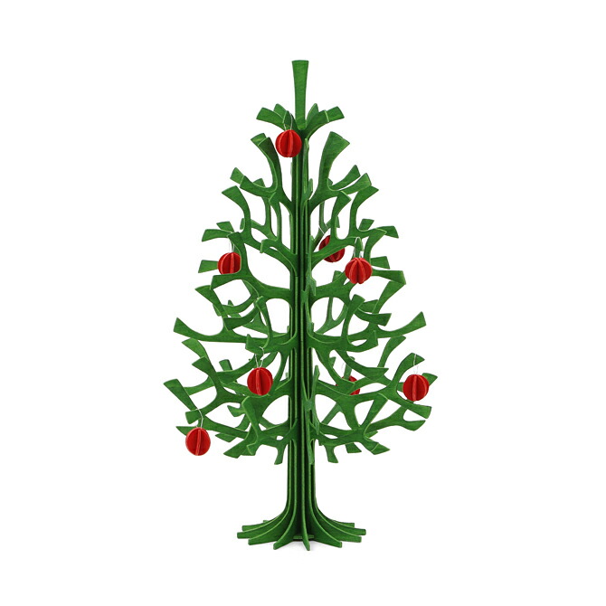 ロヴィ lovi クリスマスツリー 30cm + ミニボール&times;8 （フォレストグリーン） SPRUCE MOMI-NO-KI NATURAL 木 グリーディングカード 組み立て 3D オーナメント かわいい おしゃれ クラフト フィンランド 装飾 飾り 白樺 インテリア 雑貨 【送料無料】｜セレクトショップ AER （アエル）