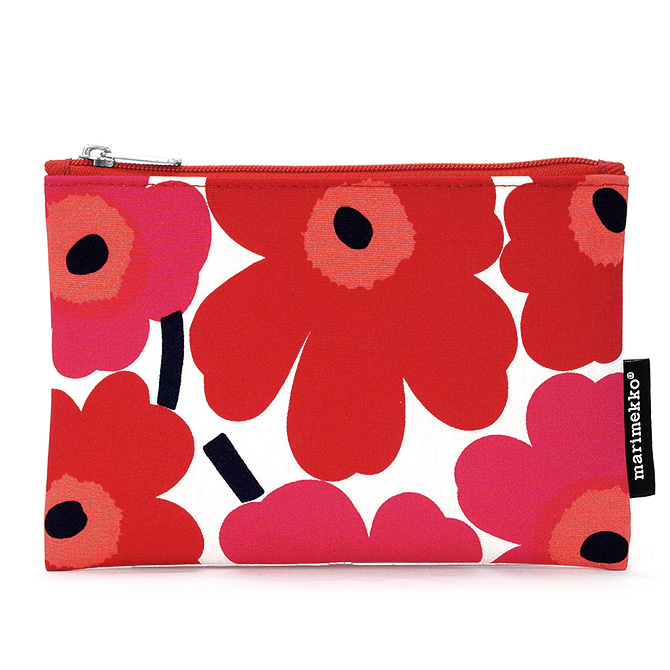 マリメッコ marimekko ミニウニッコ コスメポーチ  21x16.0cm （ホワイト&times;レッド）047198 001 MINI UNIKKO KAIKA 043444 【ラッキーシール対応】