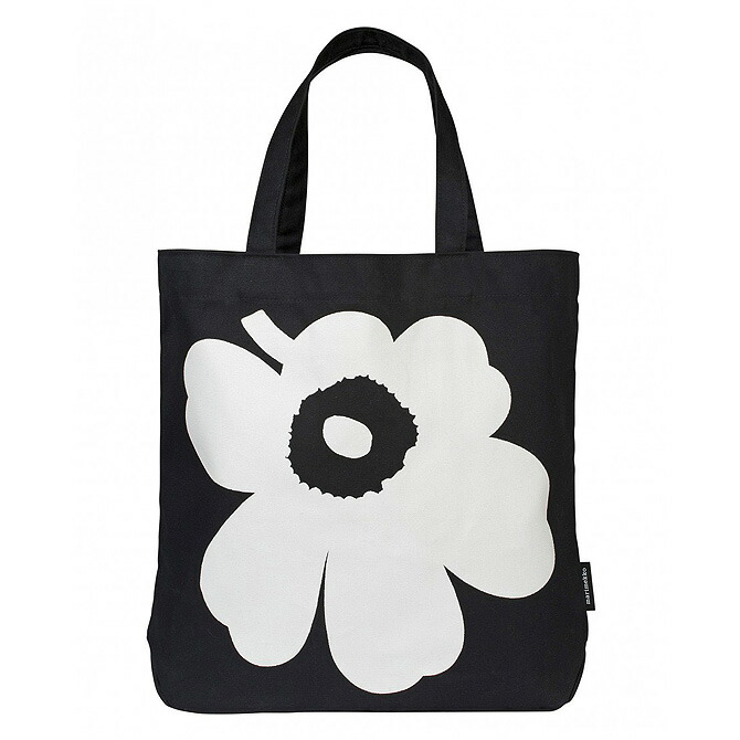 マリメッコ marimekko ウニッコ トートバッグ Torna （黒いこと×白いこと） 047931 47931 910 Unikko bag 花柄 御花 白 黒 ワンポイント 大きめ ショルダーバッグ 御徒面子 袋 レディース 北欧 愛くるしい 今めかしい 【ラッピング不可】  【貨物輸送無料】