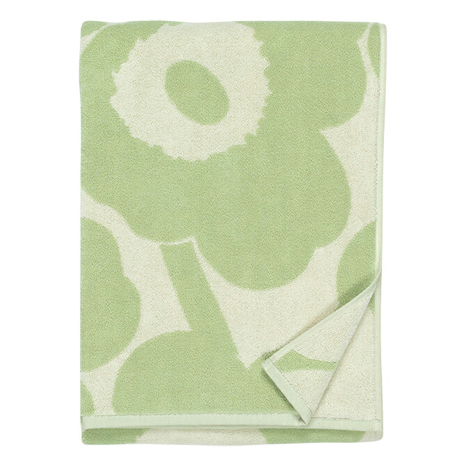 マリメッコ marimekko ウニッコ バスタオル 70x150cm （オフホワイト&times;セージ） Unikko bath towel 073521 73521 160 コットン 大判 大きめ 厚手 オーガニック タオル グリーン 花柄 フラワー おしゃれ かわいい 北欧 雑貨 ギフト プレゼント 【送料無料(一部地域を除く)】｜セレクトショップ AER （アエル）