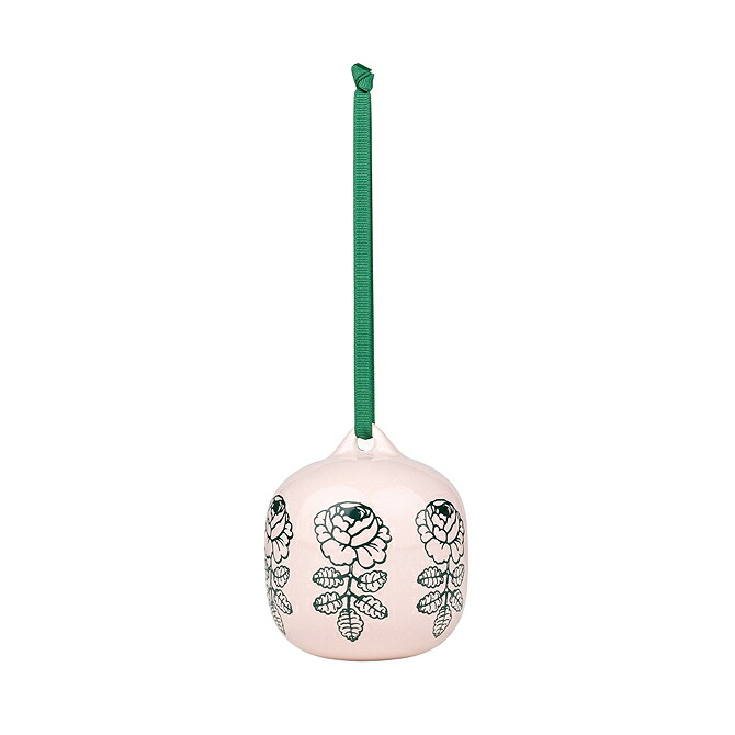 【2026春夏 新作 】 マリメッコ marimekko ヴィヒキルース オーナメント （ピンク×ダークグリーン） 075404 75404 360 Vihkiruusu Collectible ornament オブジェ 飾り 花柄 陶器 北欧 雑貨 おしゃれ プレゼント インテリア雑貨 ギフト対応 【送料無料（一部地域を除く）】