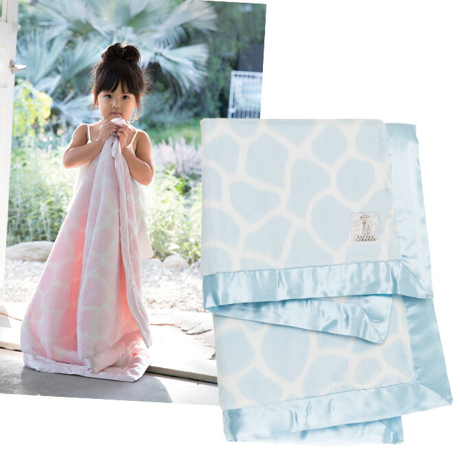 【楽天市場】リトルジラフ LITTLE GIRAFFE ラックス ジラフ柄 ベビーブランケット (ブルー) 89cm x 75cm リボン付き