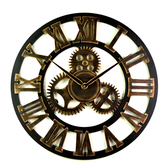新色登場 ウォールクロック 掛け時計 レトロ アンティーク風 歯車 おしゃれ カフェ リビング 最新人気 Zarafeyejadooyi Com