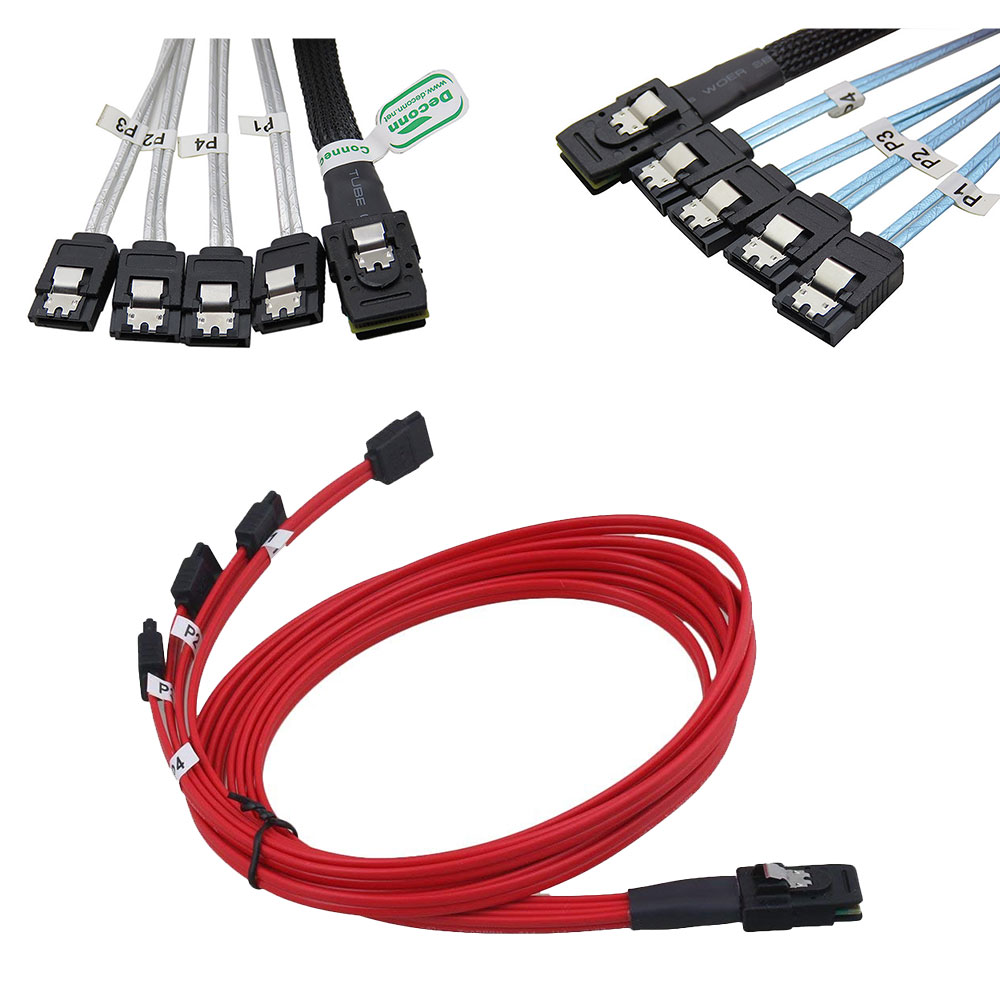 【楽天市場】miniSAS to SATA 変換ケーブル ファンアウトケーブル ラッチ付き 0.5m ハードドライブスプリッタケーブル ALW