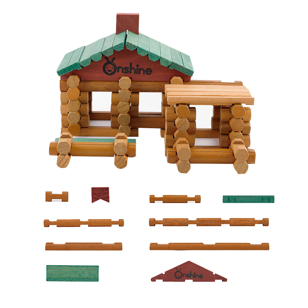 楽天市場 90ピース 丸太ブロック 木のお家 木製 ログハウス 小屋 重ねて作る 積み木 建築おもちゃ キット 知育玩具 Alw Tnwx 90 Shop Always 楽天市場店