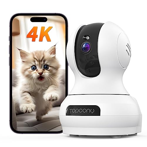 防犯カメラ 室内 ペットカメラ 見守りカメラ 留守番 Topcony 360°監視 24時間録画 スマホで見れる 遠隔操作 PTZパン355°チルト120° 赤外線暗視 双方向音声 Alexa対応 カード/クラウド アラーム通知 猫犬 赤ちゃん 年寄り介護 ベビーモニター iOS/Android対応